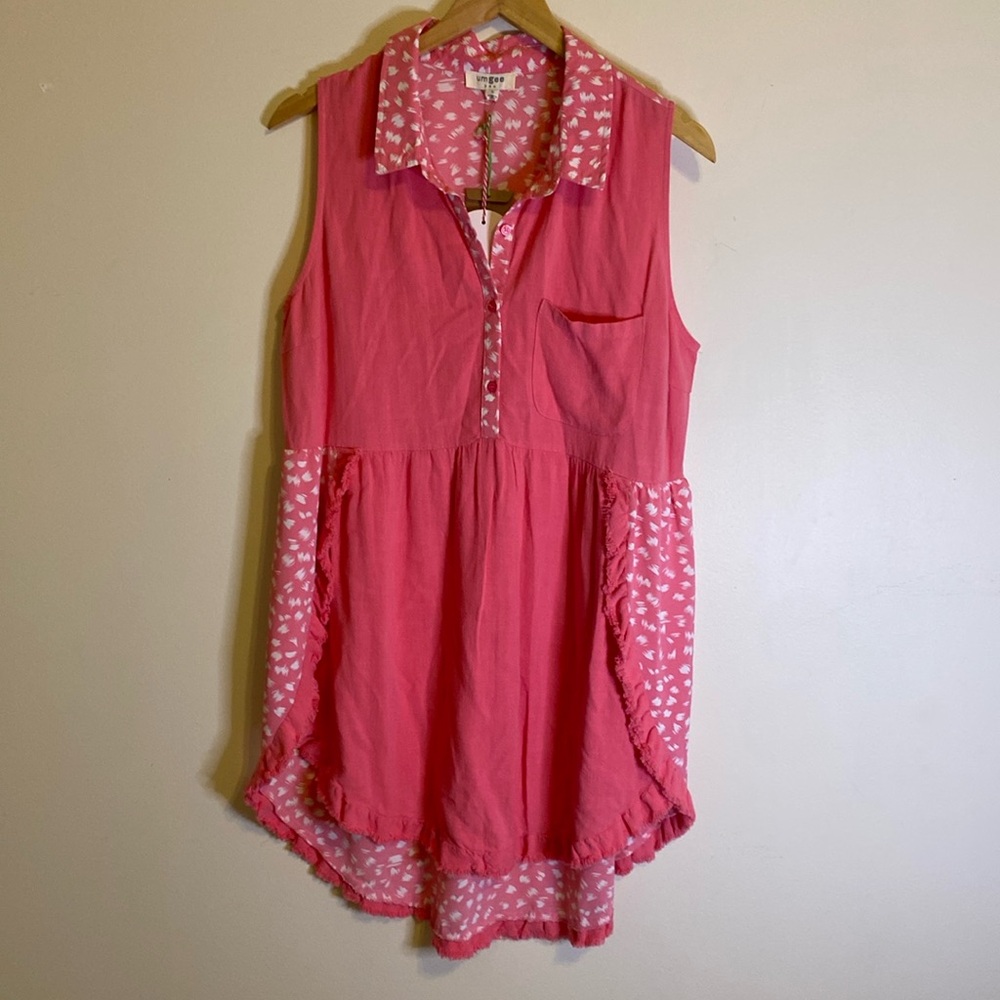 Umgee pink & white dress size small